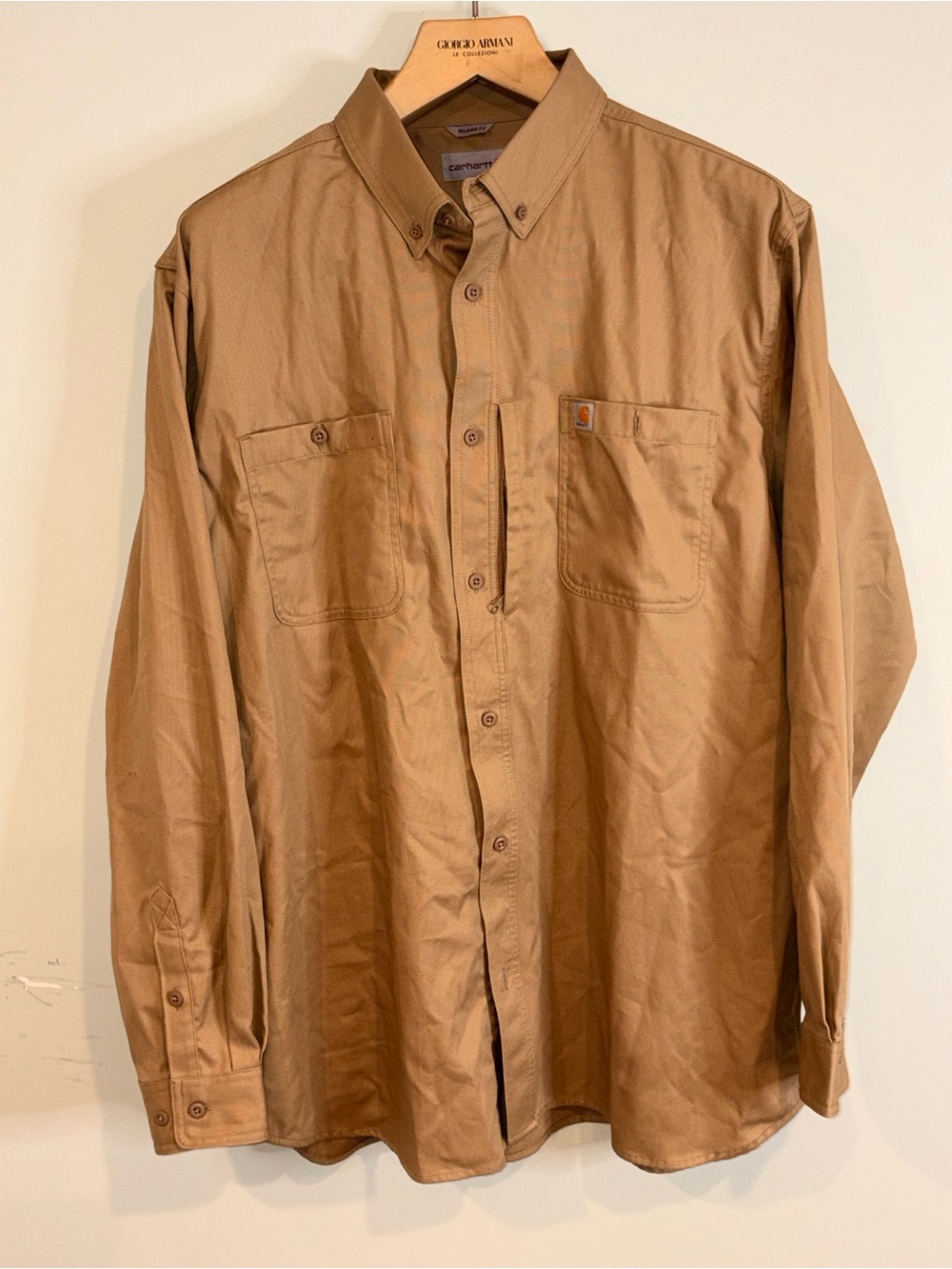 Carhartt Tan Work Shirt - Mens XXL Tall